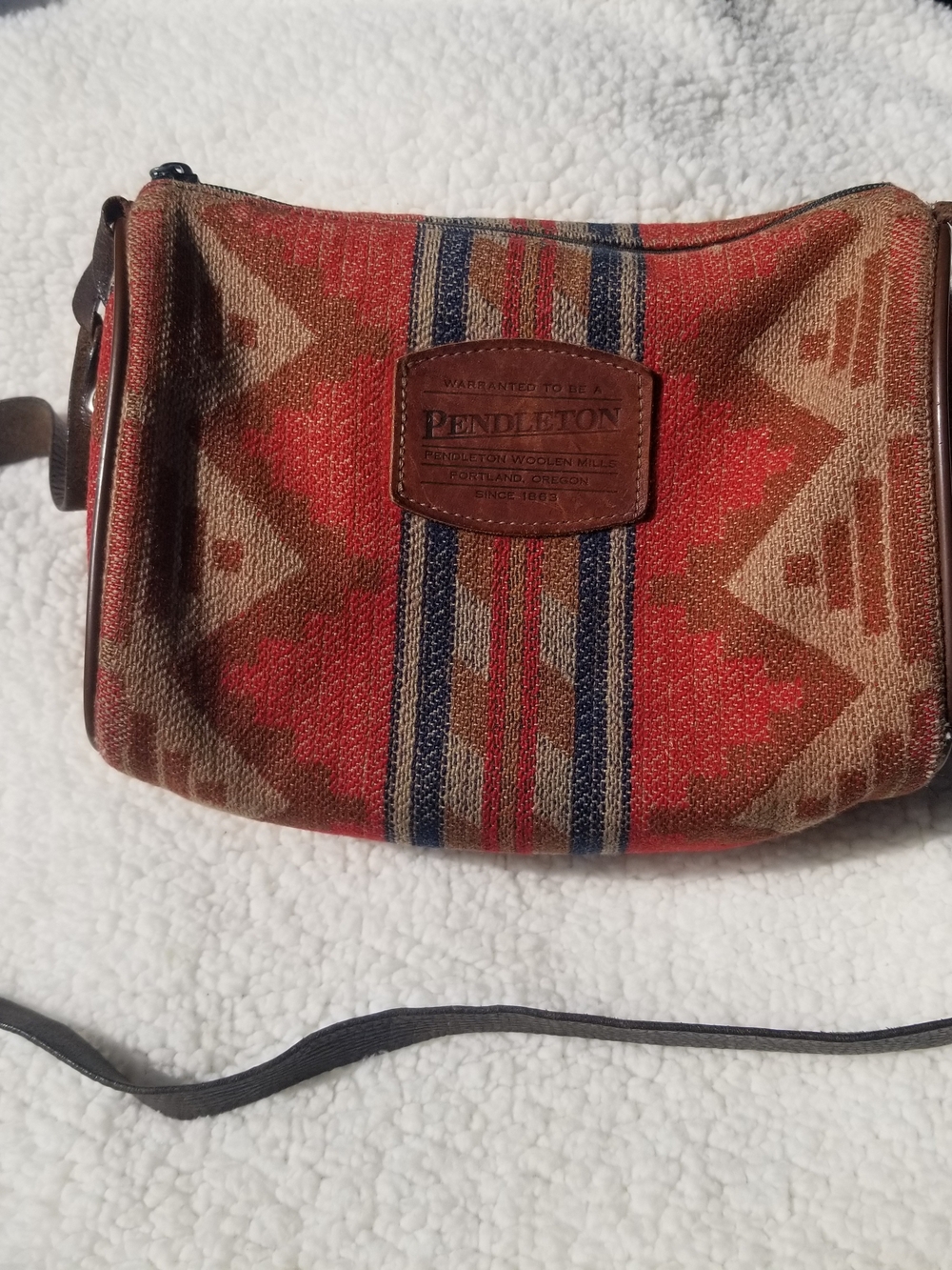 Pendleton Red, Tan & Blue Southwestern Woven Crossbody